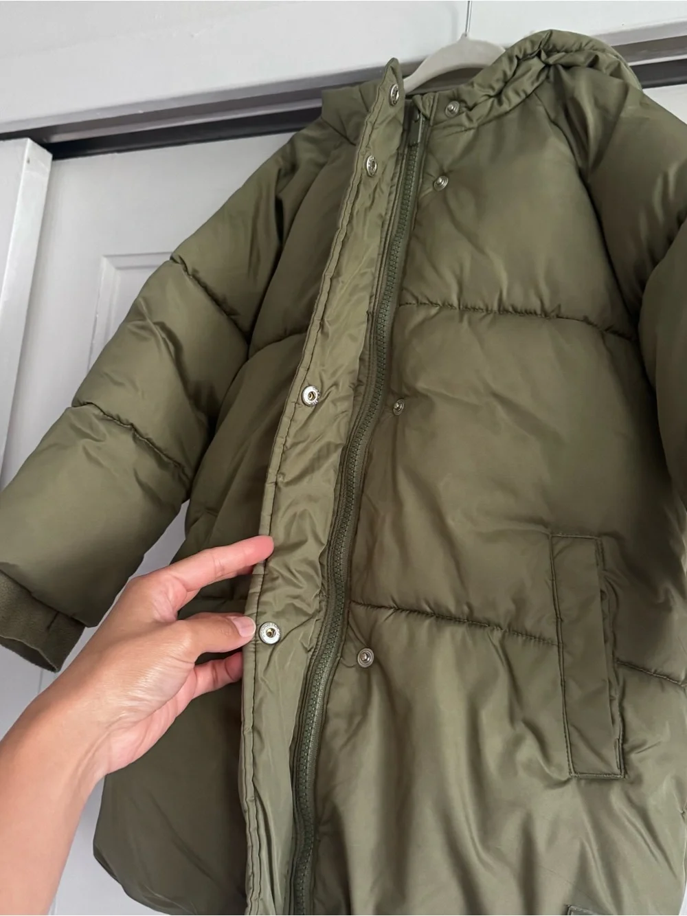 Gap Kids Primaloft Parka Jacket Olive Green Fleece Lined Water Resistant Size 4